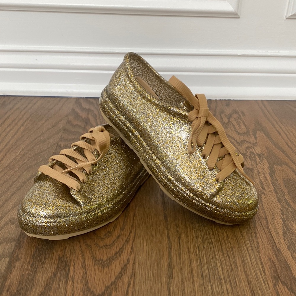 Mini Melissa Mel Kids' Mel Be Fashion Sneaker In Gold Glitter Size 2
